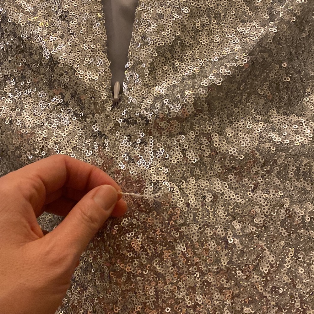 Topshop Silver Sequin Gown - Picture 9 of 11